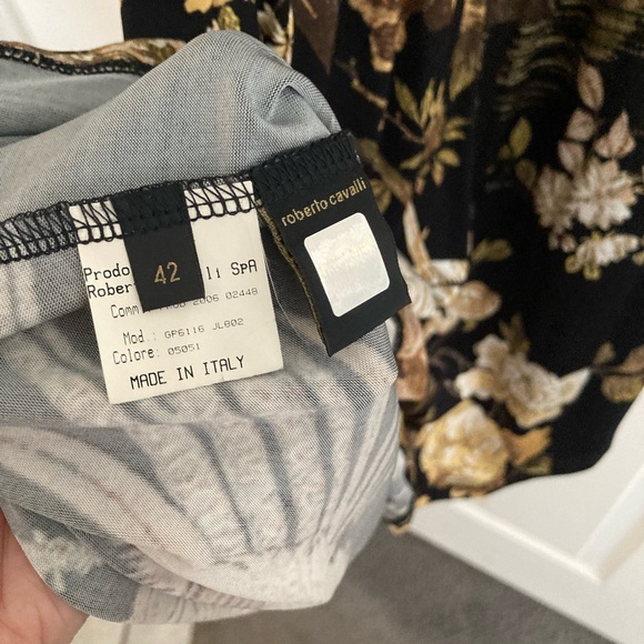 Roberto Cavalli Black and Gold Long Sleeve Dress - Picture 6 of 6